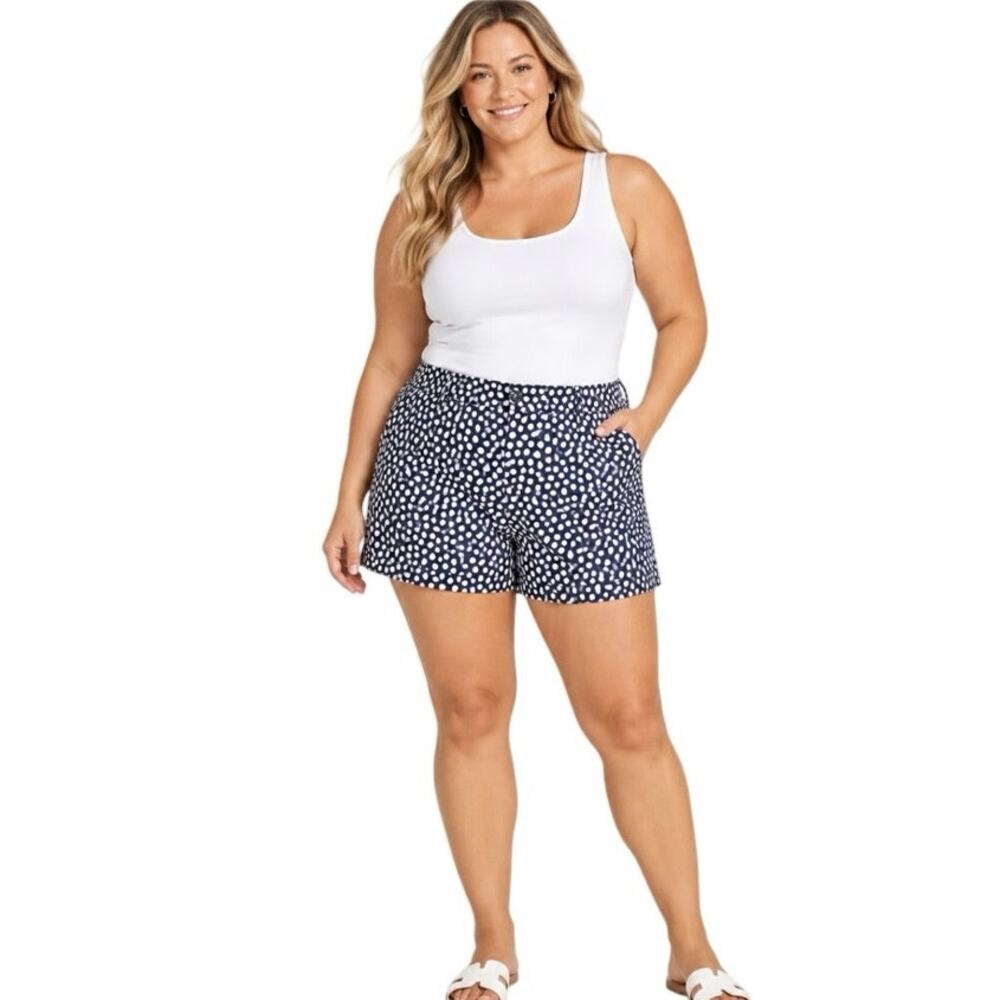 Spanx 50213R Sunshine Shorts 6" Navy Painted Dot - 1X . 59% nylon 41% elastane